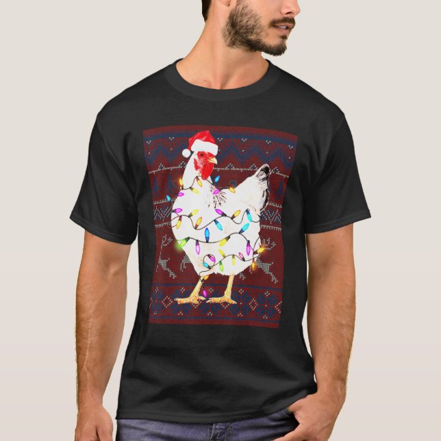 Poulet Lumières de Noël Sweat Ugly Amour de Poulet (Devant)