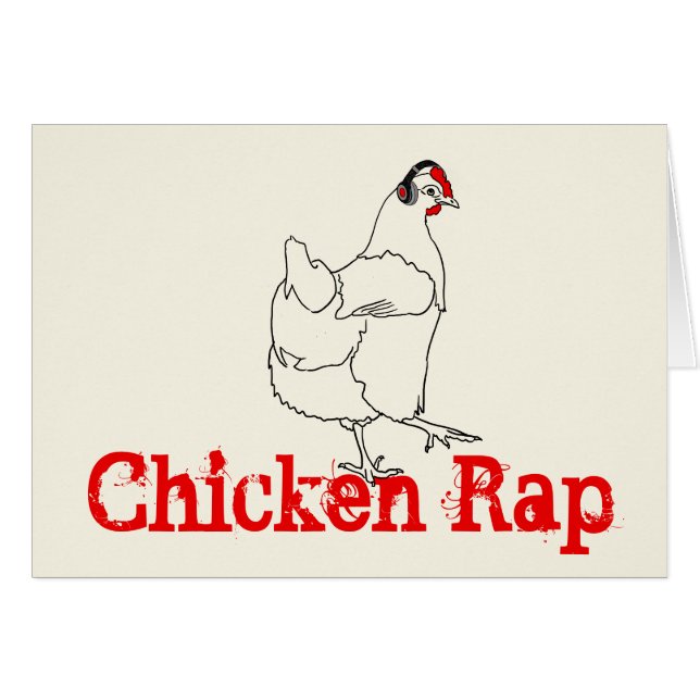 Poulet Rap Funny Musique Danse Animal Art Dessin (Devant horizontal)