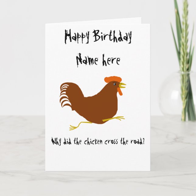 Poulet sur carte d'anniversaire personnaliser blag (Devant)