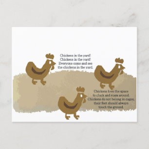 Poulets dans la carte postale du triage