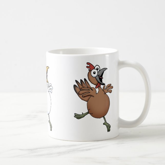Poulets de bande dessinée sur une tasse (Droite)