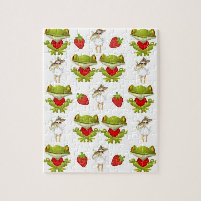 Poulets de grenouilles fraises puzzle (Vertical)