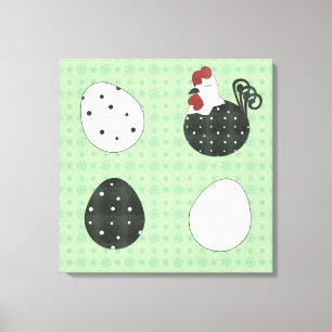 Poulets et oeufs de poule de Chubby toile étirée