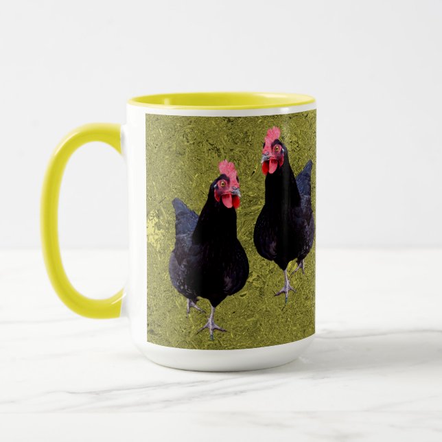 Poulets noirs dorés, Mug de café (Gauche)