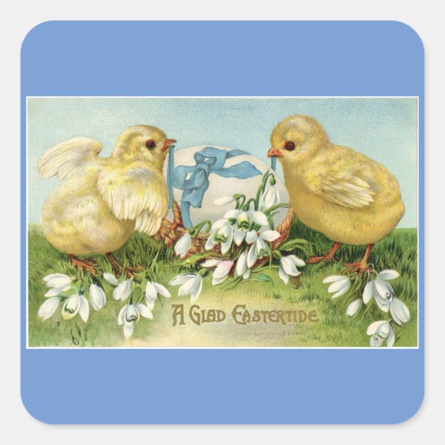 Poulets Rétro avec Autocollants d'Oeufs (Devant)