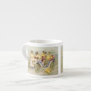 Poulets sur la course - tasse vintage mignonne
