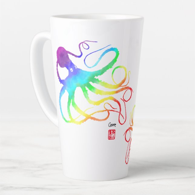 Poulpe Arc-en-ciel - Grand Mug (Angle gauche)