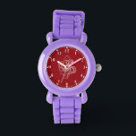 poulpe blanche sur montre rouge<br><div class="desc">poulpe blanche sur un arrière - plan rouge et une bordure blanche. Design simple et élégant. Correspondance de chiffres blancs.</div>