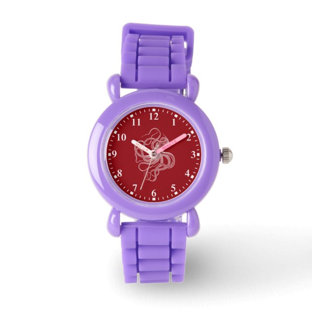 poulpe blanche sur montre rouge (Recto)