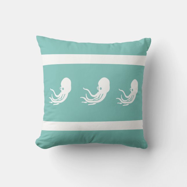 poulpe / calmar de la marine sur un COUSSIN blanc  (Recto)