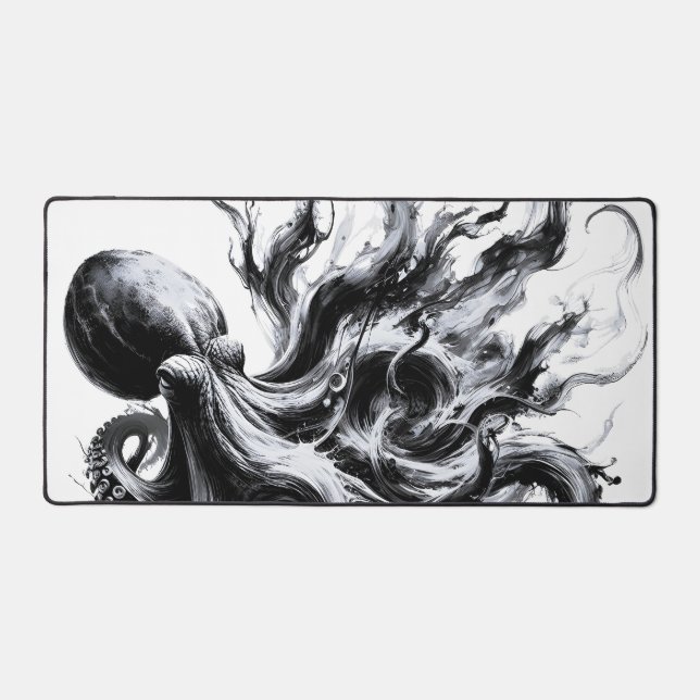 Poulpe Kraken Fluide Encre Abstraite (Recto)