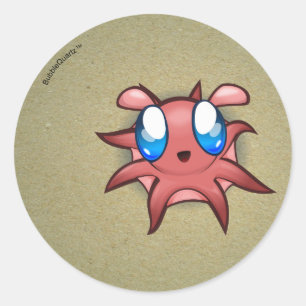 Poulpe mignon sur les autocollants de fond