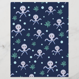 Poulpe sous la mer motif pour enfants