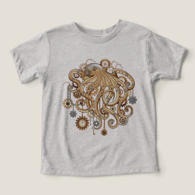 Poulpe Steampunk Rétro Fantastique Mécanique (Design Recto)