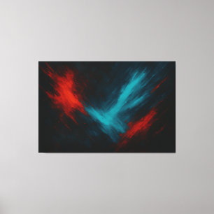 Pouls Urbain – Toile abstraite rouge et turquoise