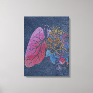Poumons floraux anatomie toile art
