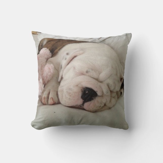 Poupée de bulldog couché lancer oreiller (Recto)