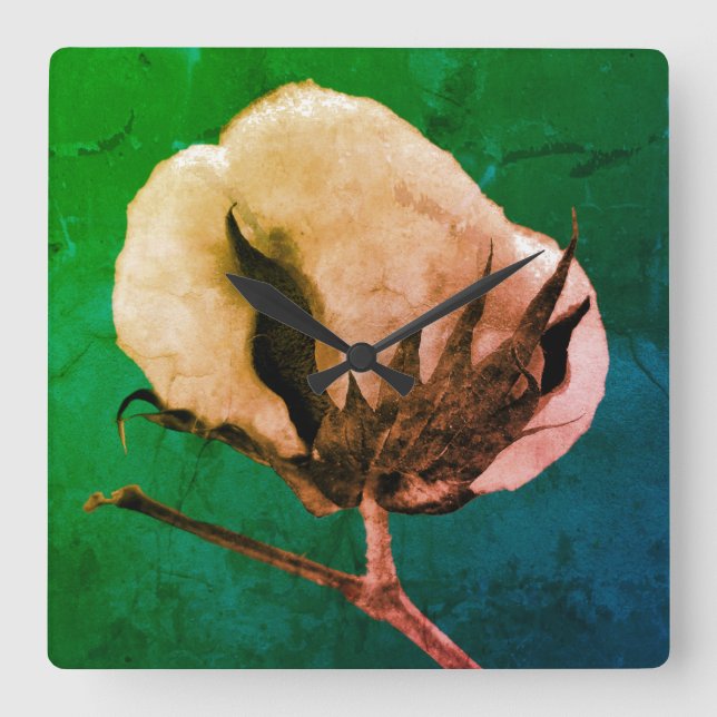 Poupée de coton 10,75" Carré Acrylique Horloge mur (Recto)