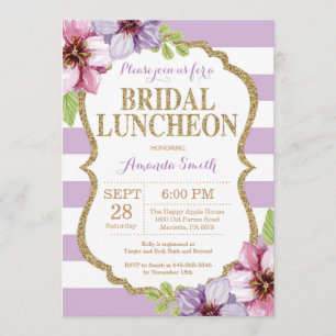 Poupée et or nuptiale Invitation Florale