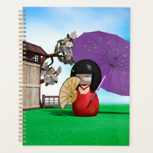 Poupée Kokeshi Japonaise Art Cerisier en Fleur