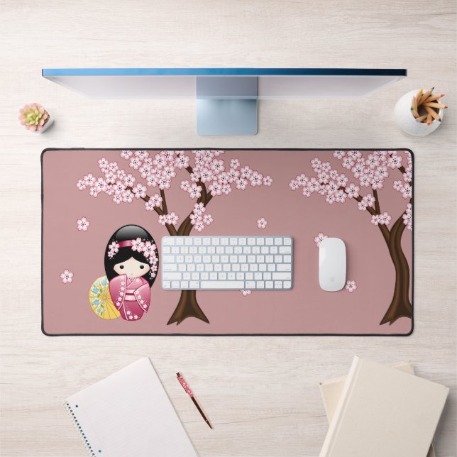 Poupée Kokeshi Printemps - Cute Geisha Japonais en (Bureau 1)