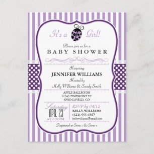 Poupée Ladybug; Invitation Baby shower fille