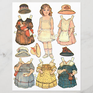Poupée papier vintage