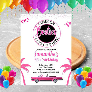Poupée rose Diva Anniversaire Invitation