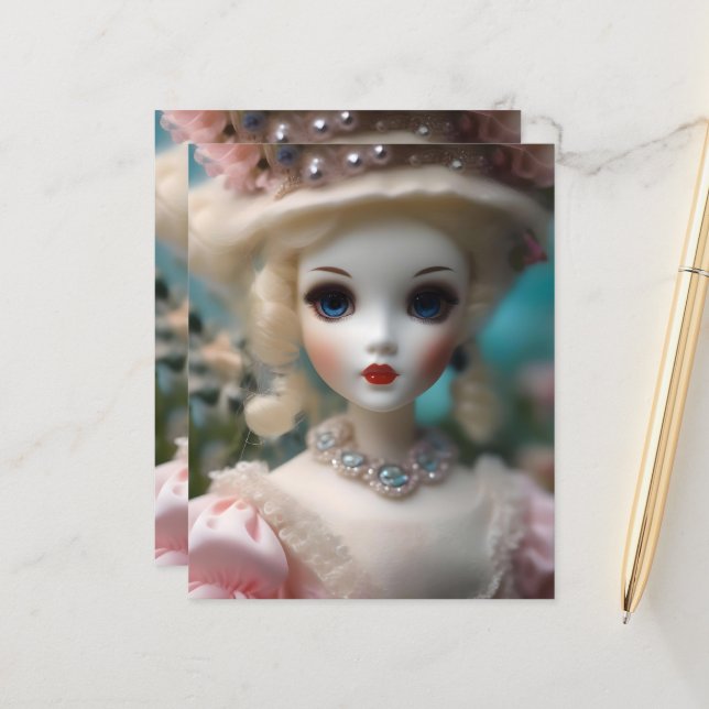 Poupée Vintage bleue, (Devant/Arrière en situation)