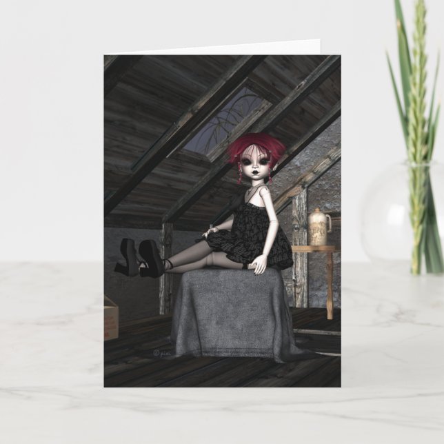 Poupée Zoey - carte de voeux de Goth (Devant)
