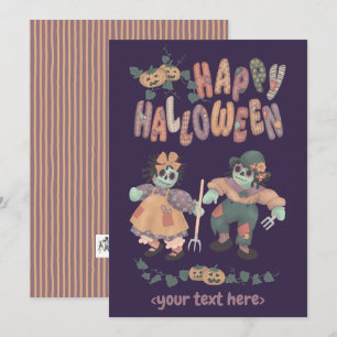 Poupées chiffon zombies Halloween (4) - Carte de v