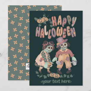 Poupées chiffonnées zombies Halloween (2) - Carte 