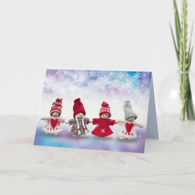 poupées de noël carte de voeux (Devant)