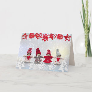 poupées de noël cartes de voeux