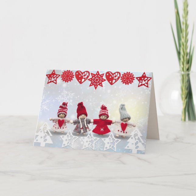 poupées de noël cartes de voeux (Devant)