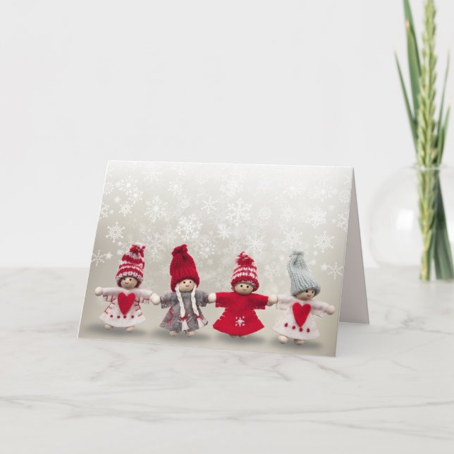 poupées de noël cartes de voeux (Devant)