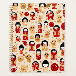 Poupées japonaises - Chats Kokeshi et Maneki Neko