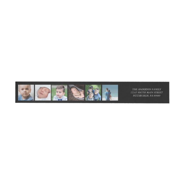 Pour Adresse De Retour Photo Collage film style bande envelopper autour d (Individuel)