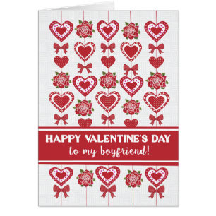 Pour ami Valentine's Red Roses Hearts Bows