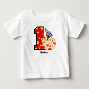 Pour Bébé 1er Anniversaire Dino Egg Custom Baby T-Shirt