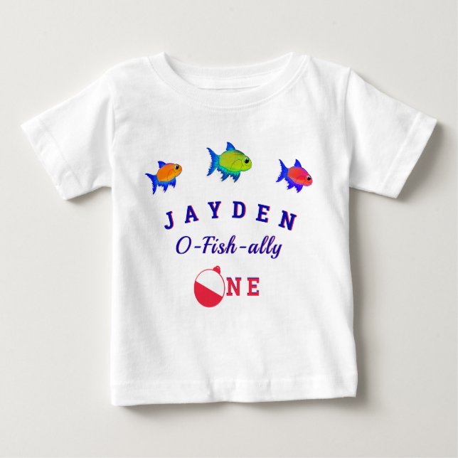 Pour Bébé 1er Anniversaire Ofish ONE baby boy Baby T-shirt (Devant)