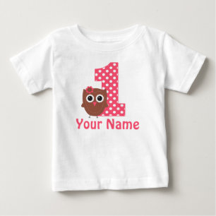 Pour Bébé 1er Anniversaire Petite Chouette T-shirt personnal