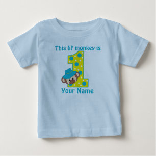 Pour Bébé 1er Anniversaire Singe Garçon T-shirt personnalisé
