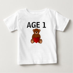 POUR BÉBÉ 1ER ANNIVERSAIRE TEDDY BEAR BABY T-SHIRT