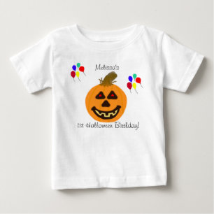 Pour Bébé 1er T-shirt Citrouille et ballons d'Halloween