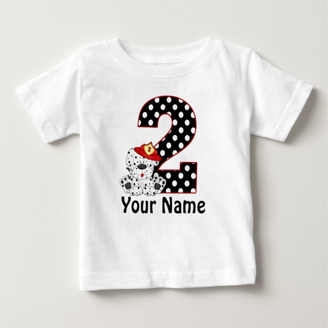 Pour Bébé 2e anniversaire Dalmatie personnalisée T-shirt (Devant)
