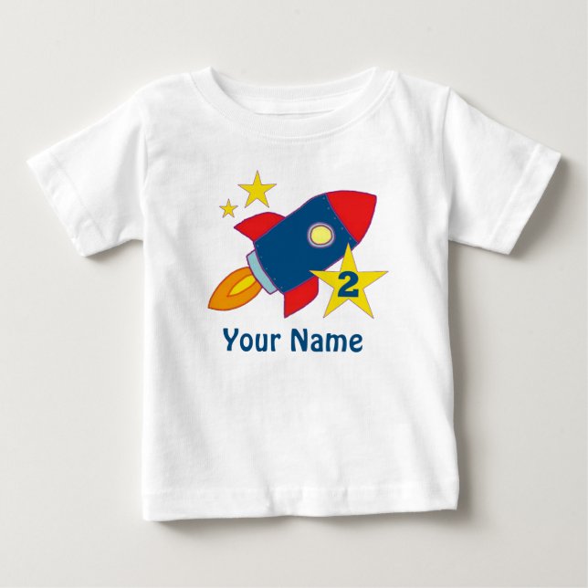 Pour Bébé 2e Anniversaire Rocket T-shirt personnalisé (Devant)