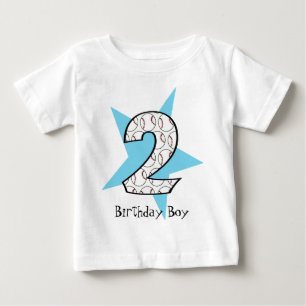Pour Bébé 2ème T-shirt bleu d'étoile de base-ball