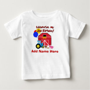 Pour Bébé 2ème T-shirt personnalisé d'anniversaire de ferm