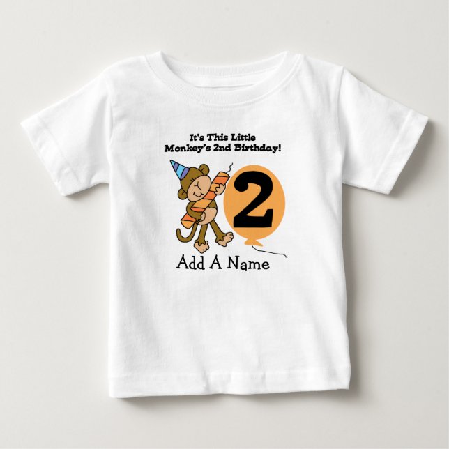 Pour Bébé 2ème T-shirt personnalisé d'anniversaire de petit (Devant)